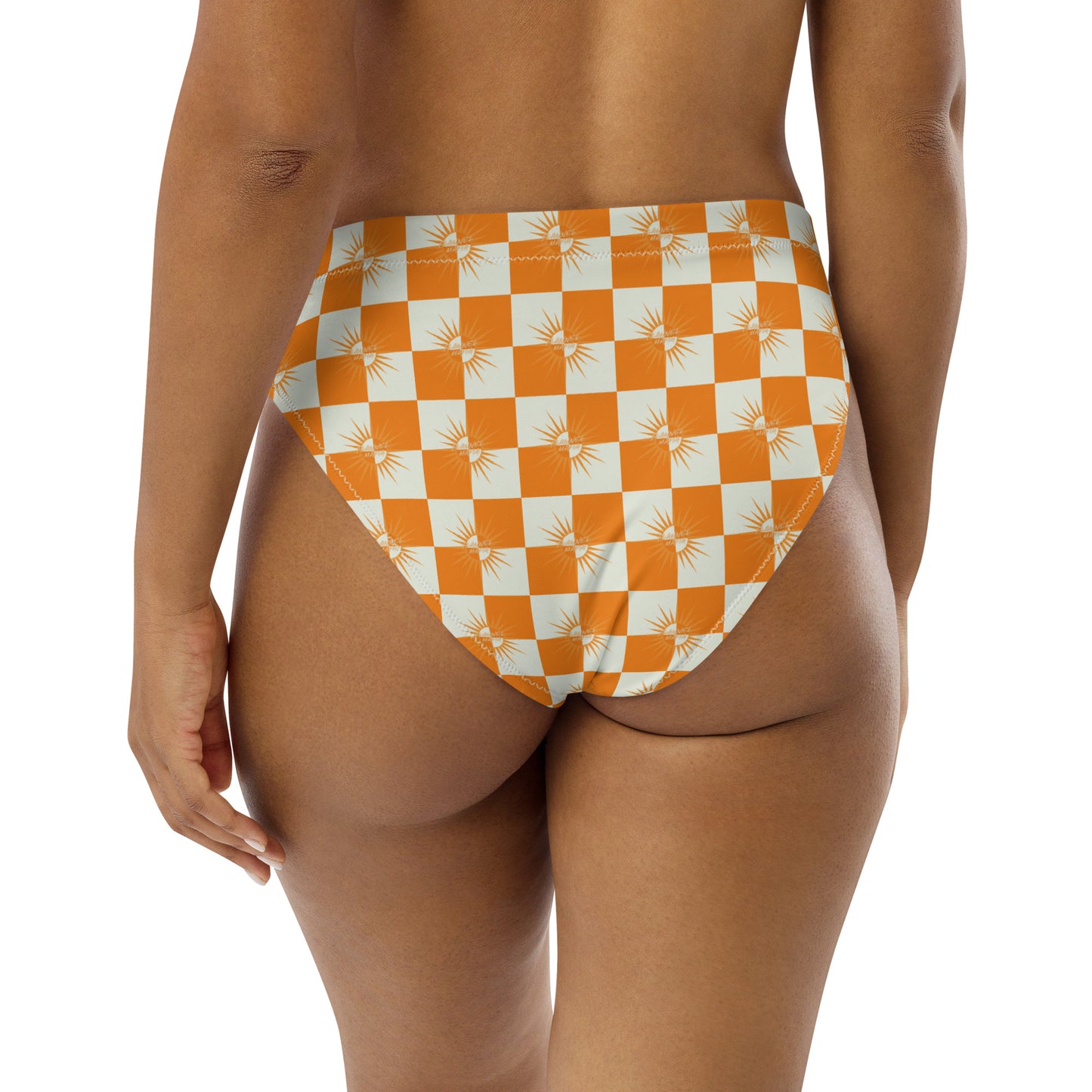 CHECKED BIKINI BOTTOM - white/orange