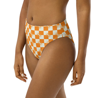 CHECKED BIKINI BOTTOM - white/orange