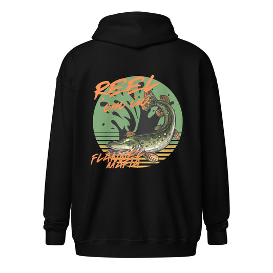 REEL 'EM IN zip hoodie