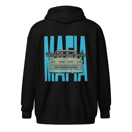 FLANNEL MAFIA unisex zip hoodie blue